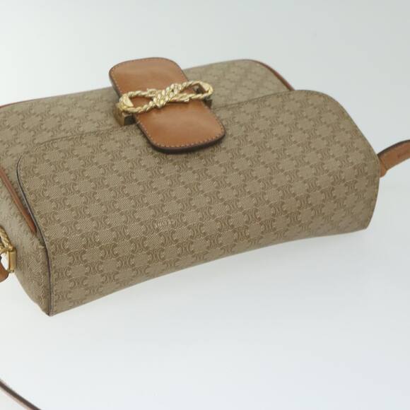 CELINE Macadam Canvas Shoulder Bag Beige - Picture 6 of 12